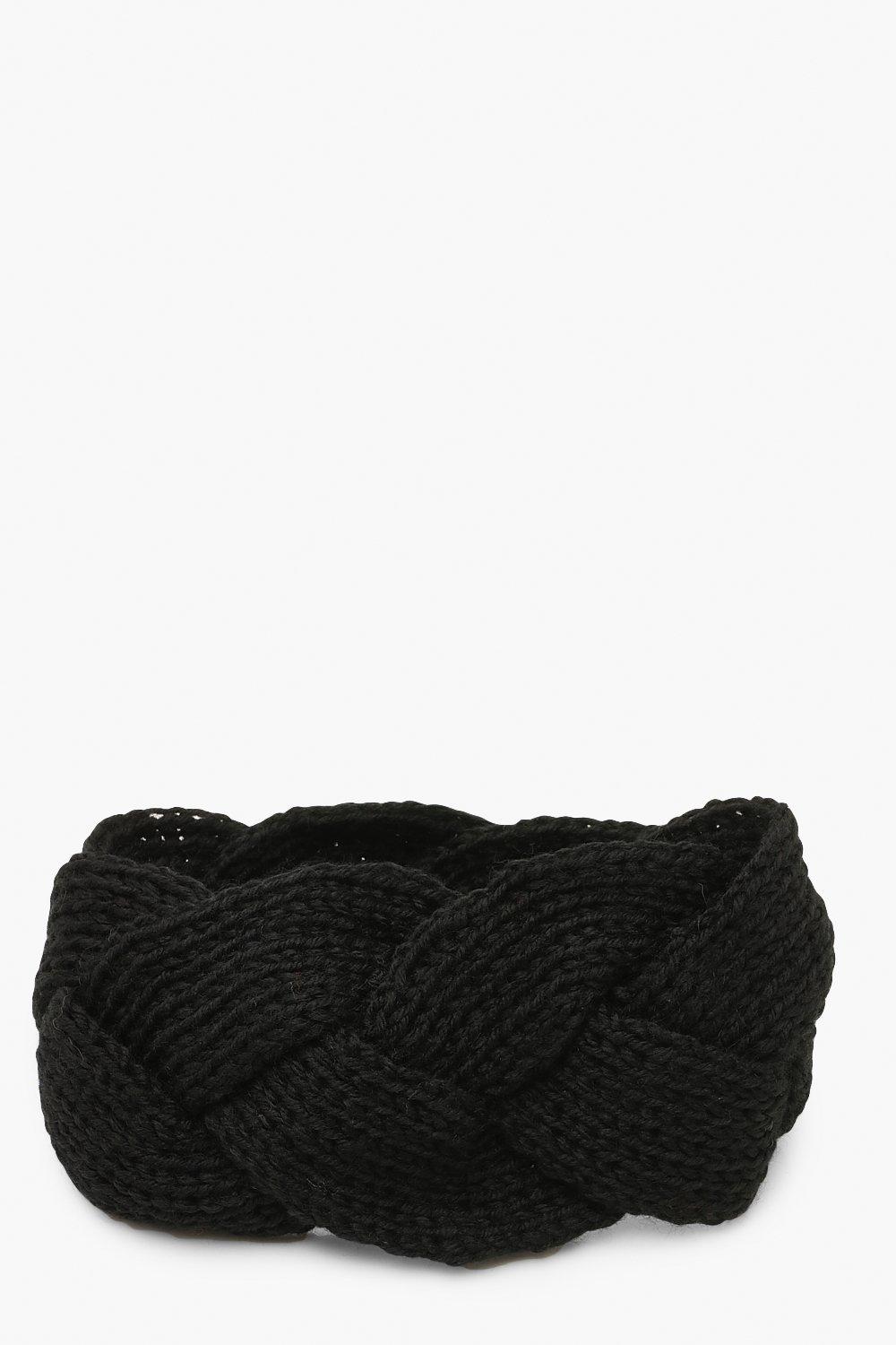 

Плиссированный вязаный ободок, Black