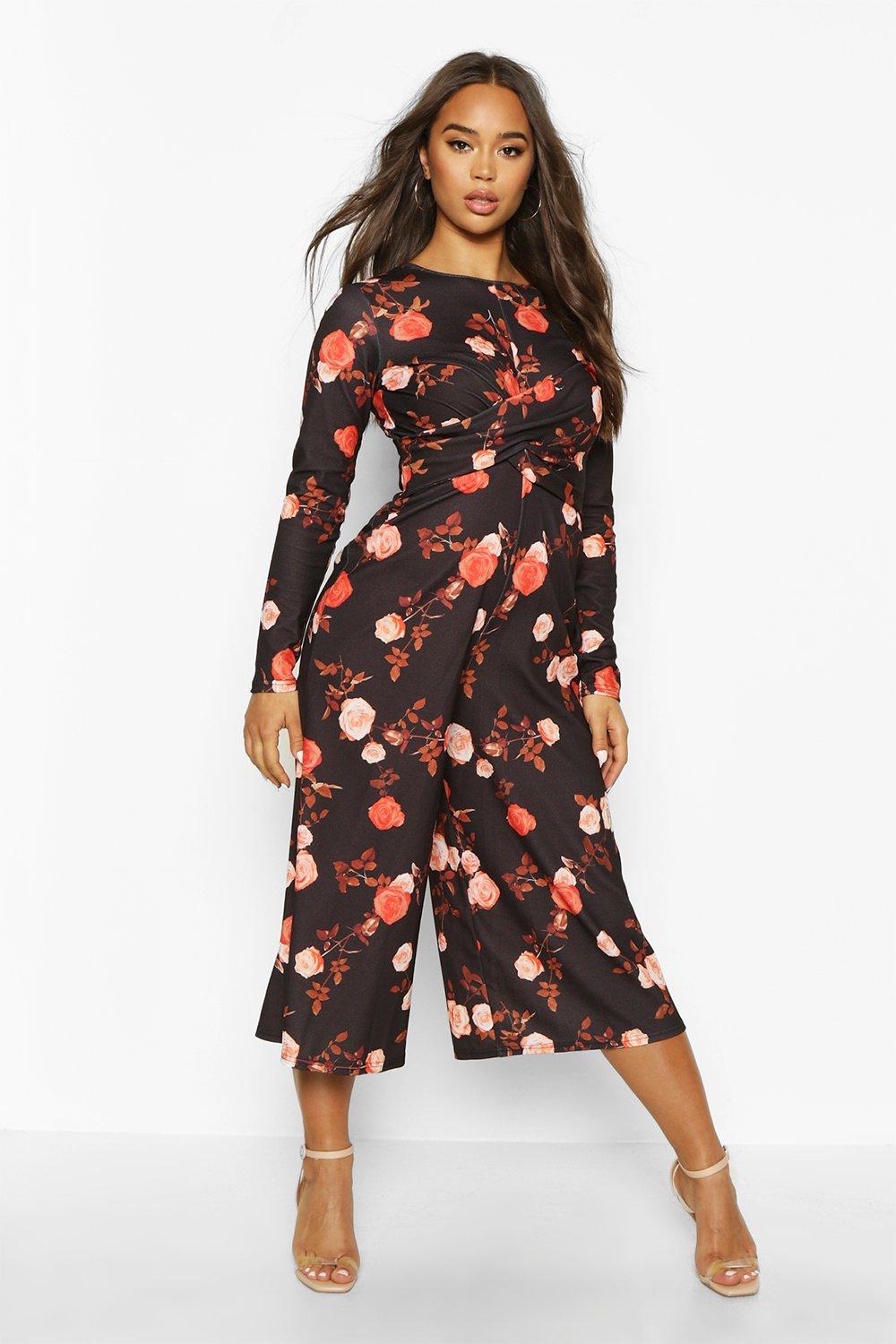 boohoo wrap front jumpsuit