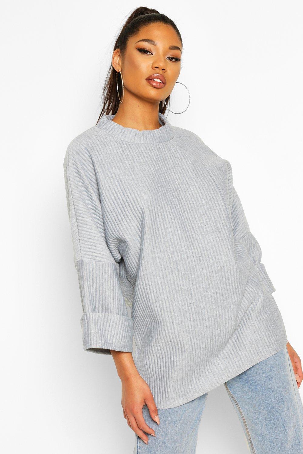 

Свободный топ оверсайз с напуском из джерси с карманом, Light grey