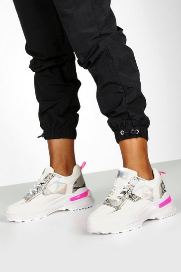Snake Panel Chunky Sole Trainers Snake Panel Chunky Sole Trainers