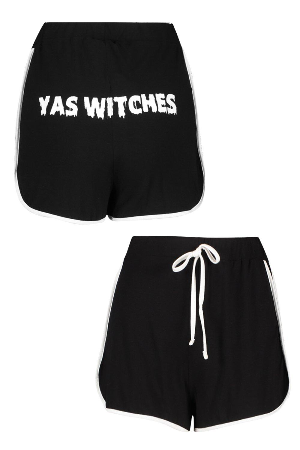 

Беговые шорты с надписью Yas Witches, Black
