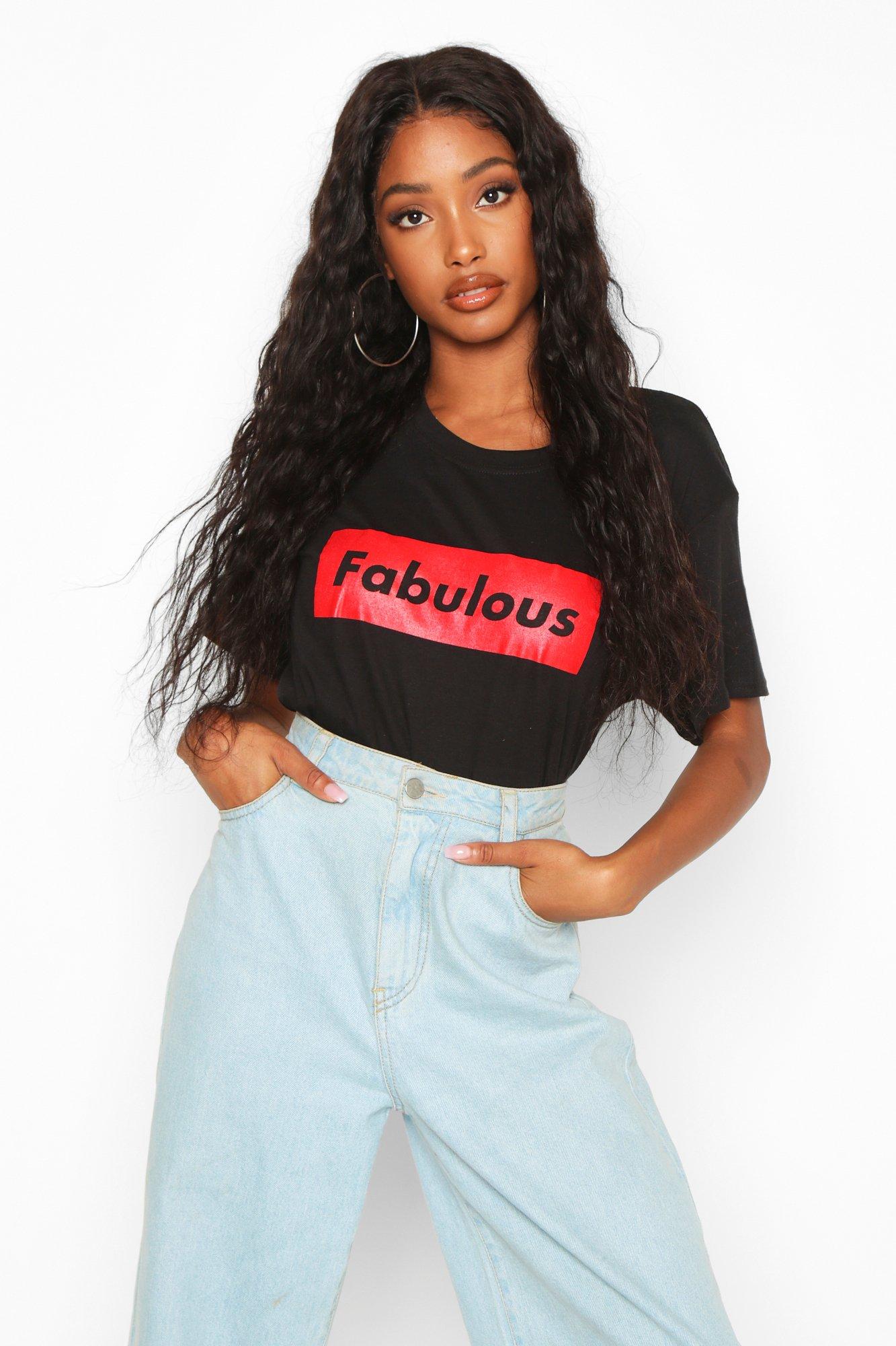 

Футболка со слоганом Fabulous, Black