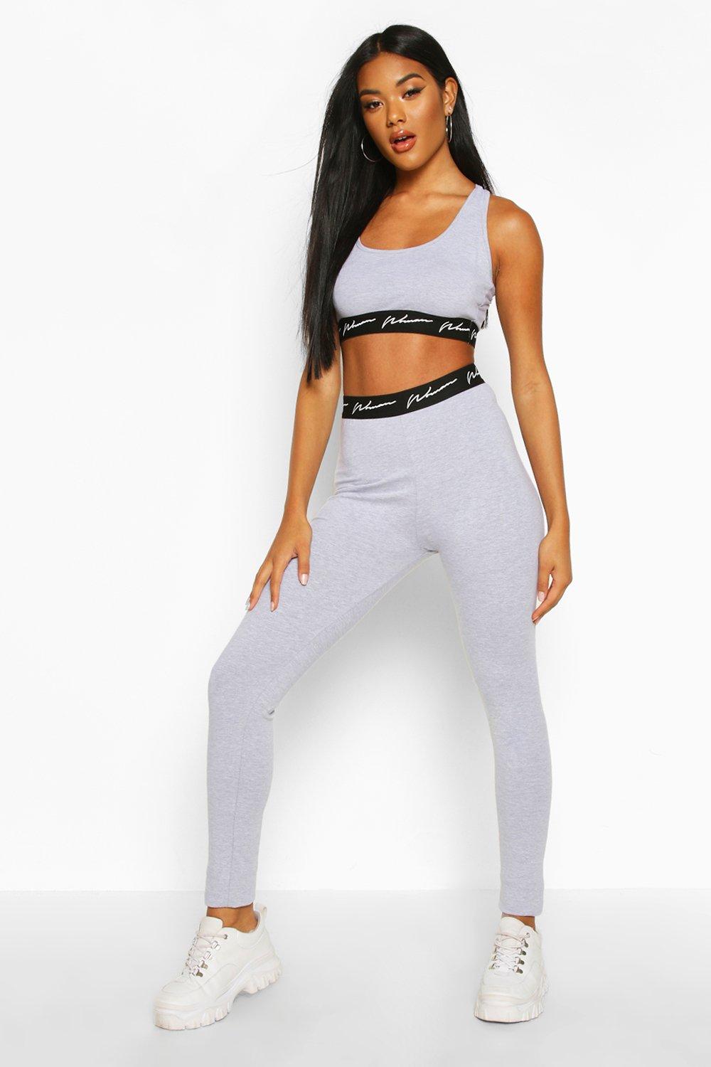

Спортивный сет из джерси с лентой Woman, Grey