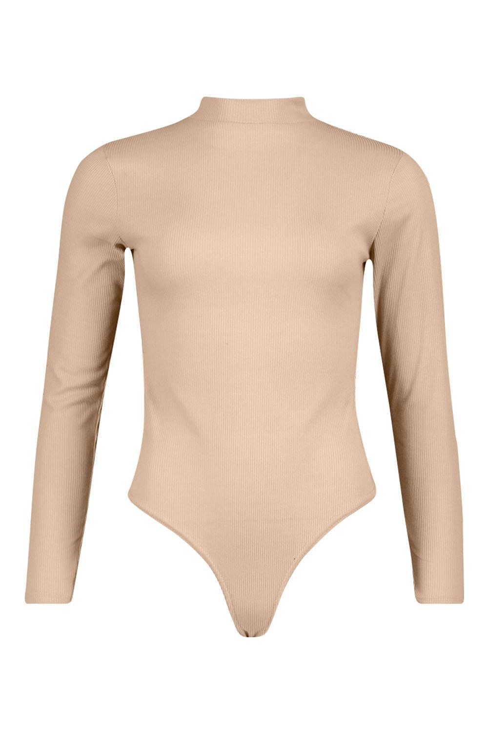 beige long sleeve bodysuit