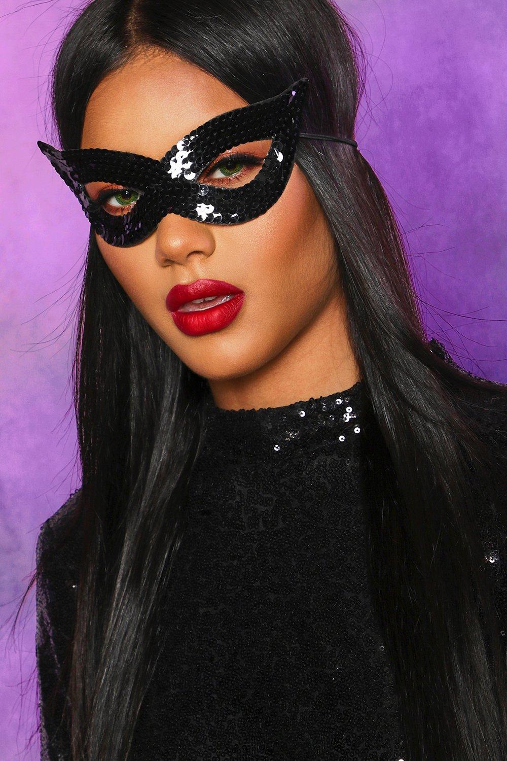 

Halloween — Маска для лица с пайетками, Black