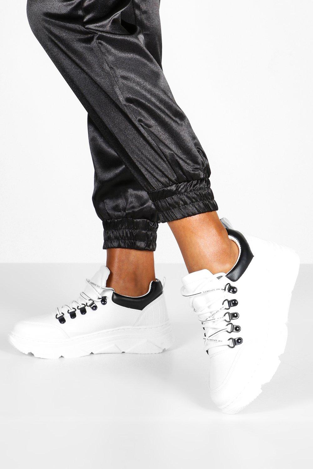 lace up chunky trainers