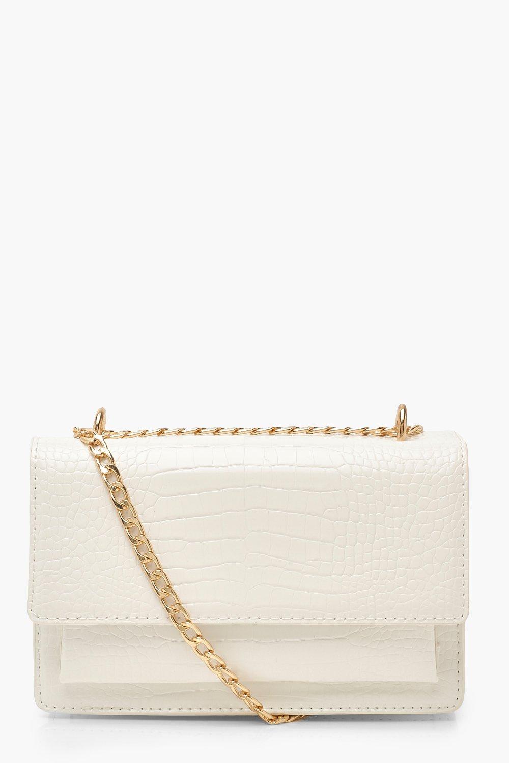 Click to view product details and reviews for Womens Croc Structured Crossbody Chain Bag White One Size White.