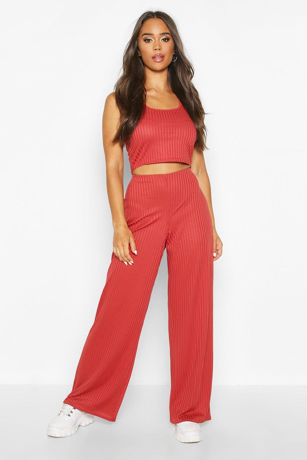 red trouser co ord