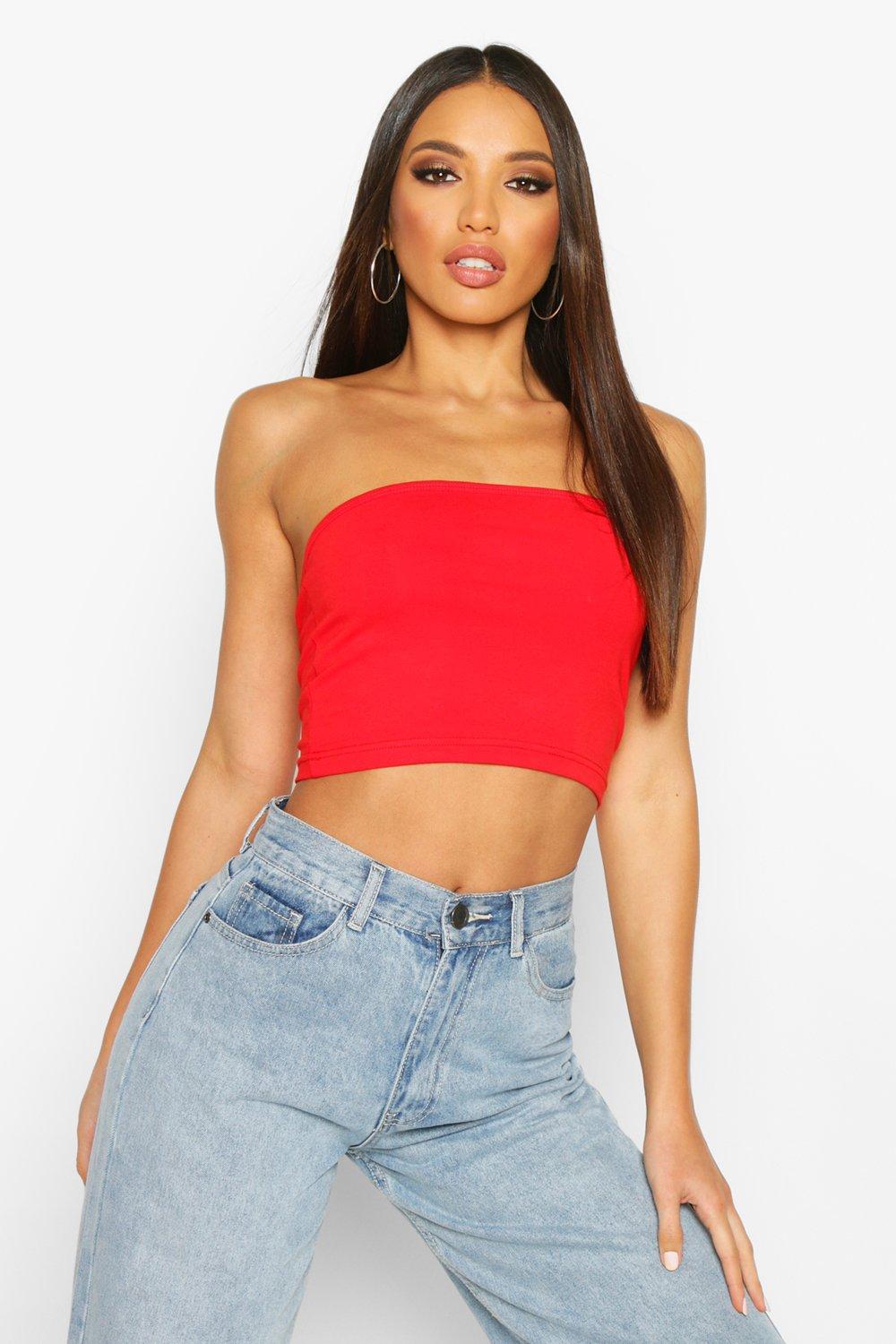 

Базовый без бретелек из джерси, Red