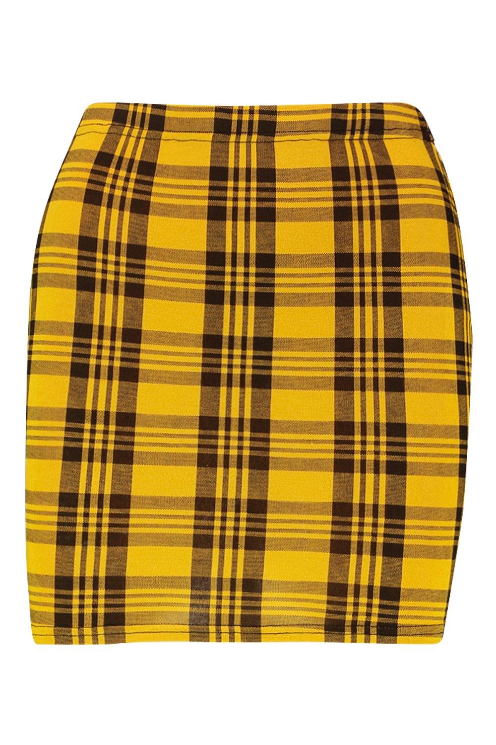 

Мини-юбки из джерси в клетку, Yellow