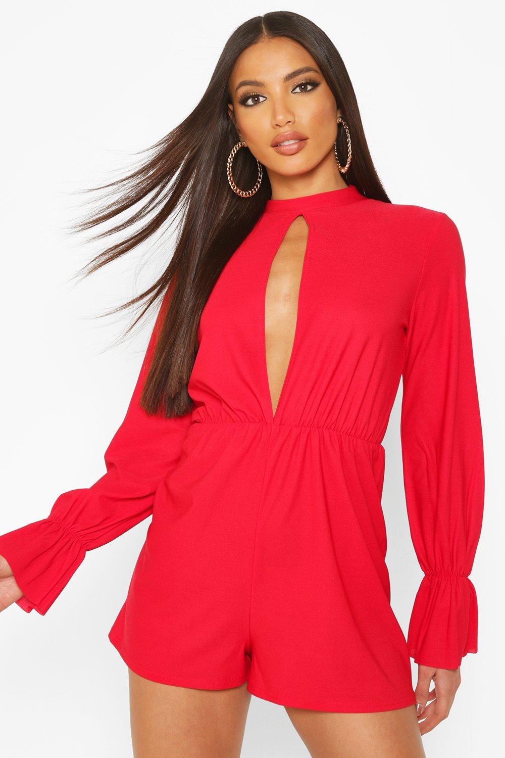 long sleeve high neck playsuit