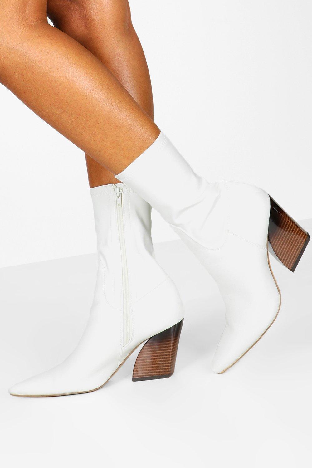 womens sock boots low heel