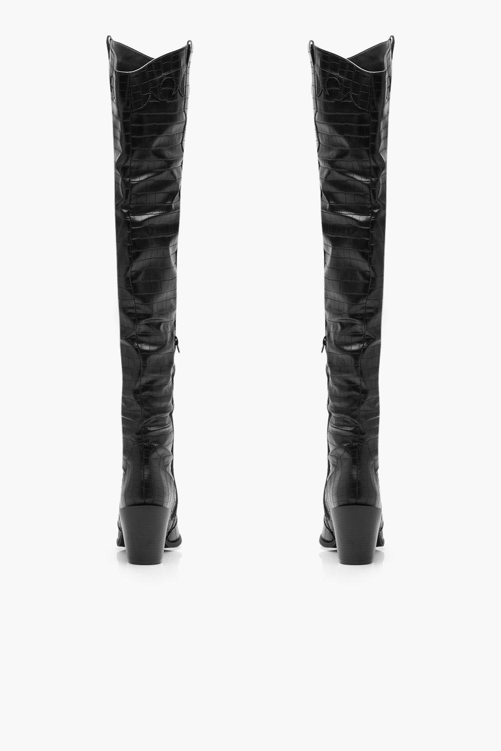 thigh high croc boots