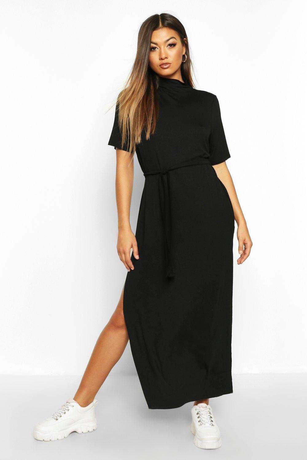 high neck t shirt dress