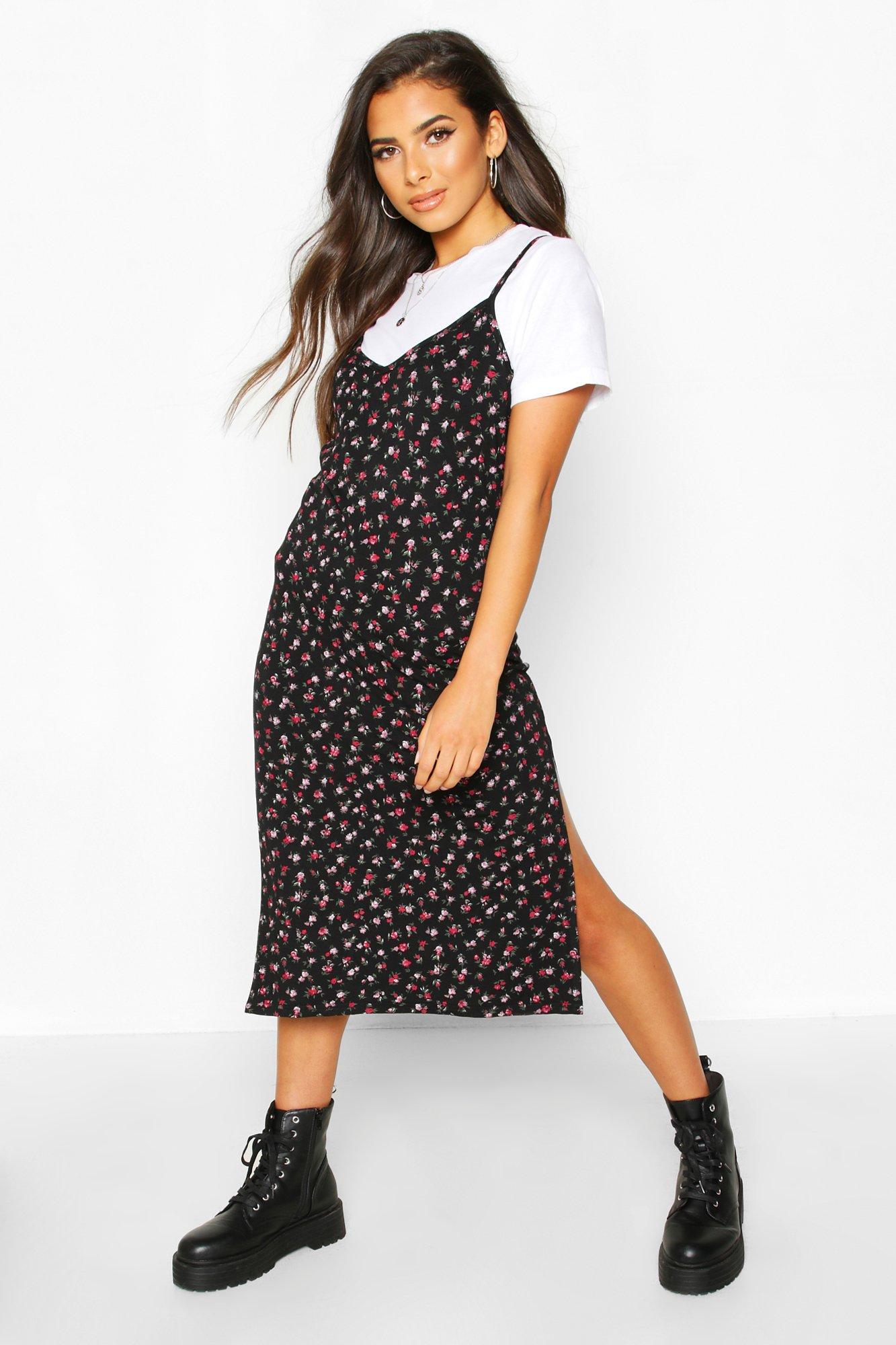 black jersey midi dress uk