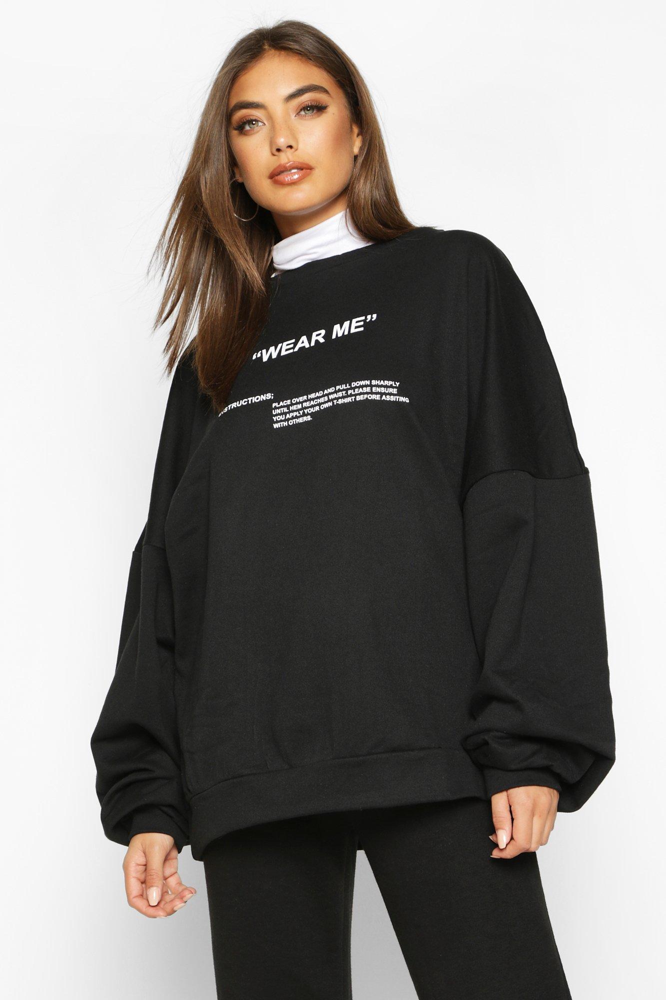 oversized slogan hoodie