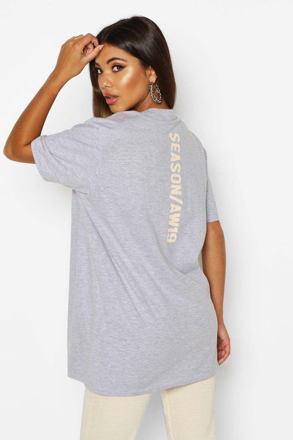 

Топ с принтом со слоганом Season AW19, Grey