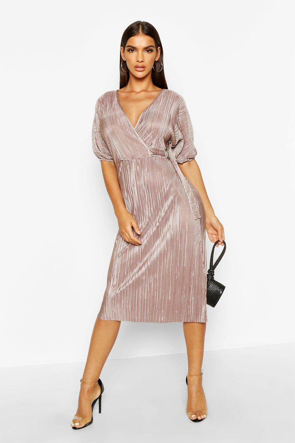 buckle wrap dress