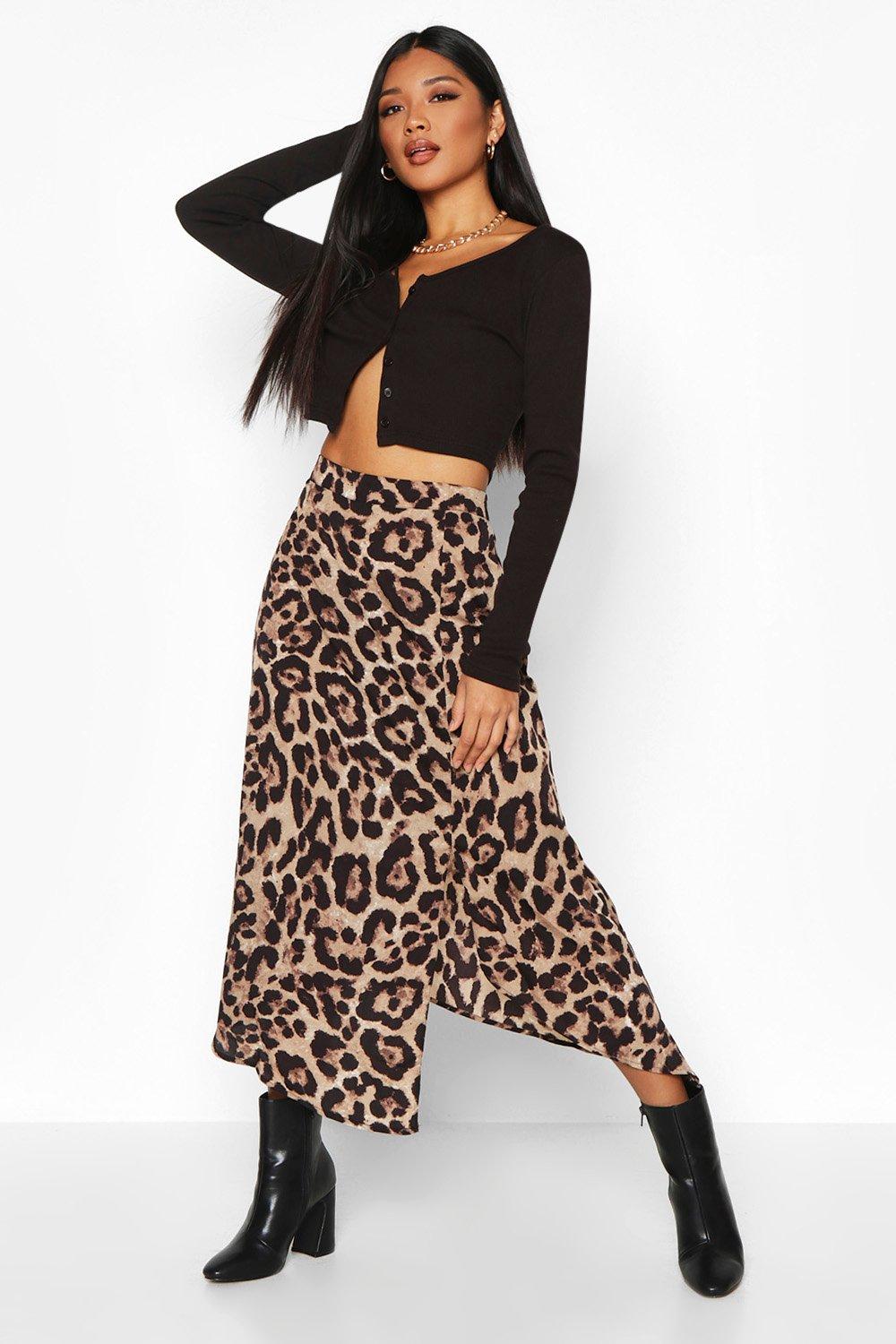 leopard skirt with split