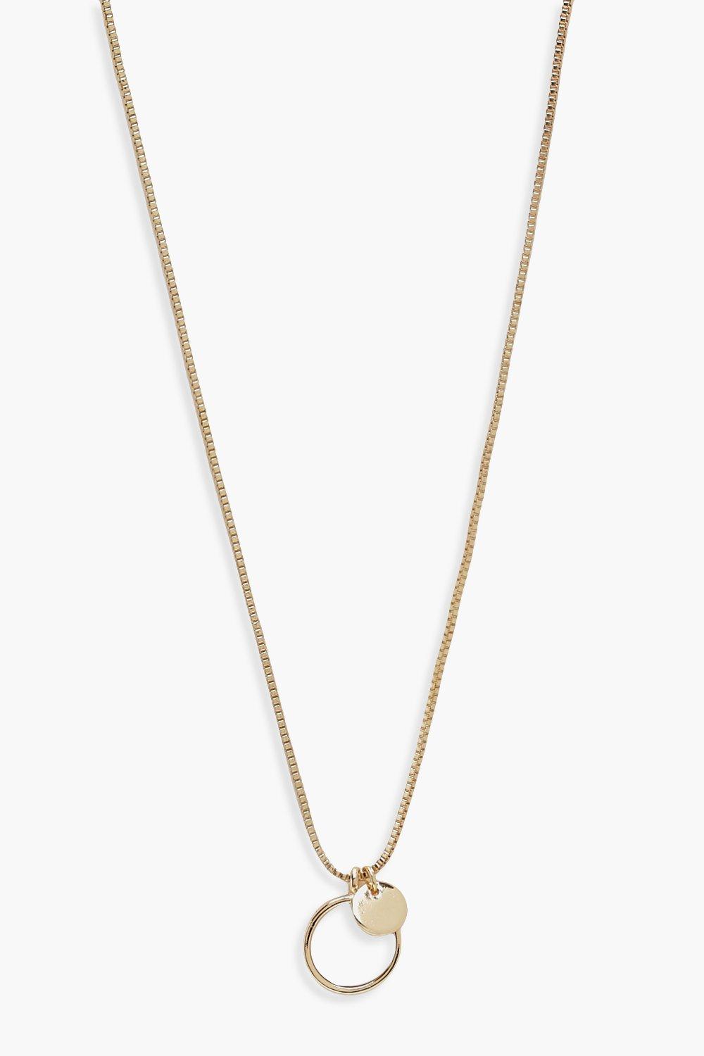 

Двойное мини-колье с кулоном в виде круга, Gold