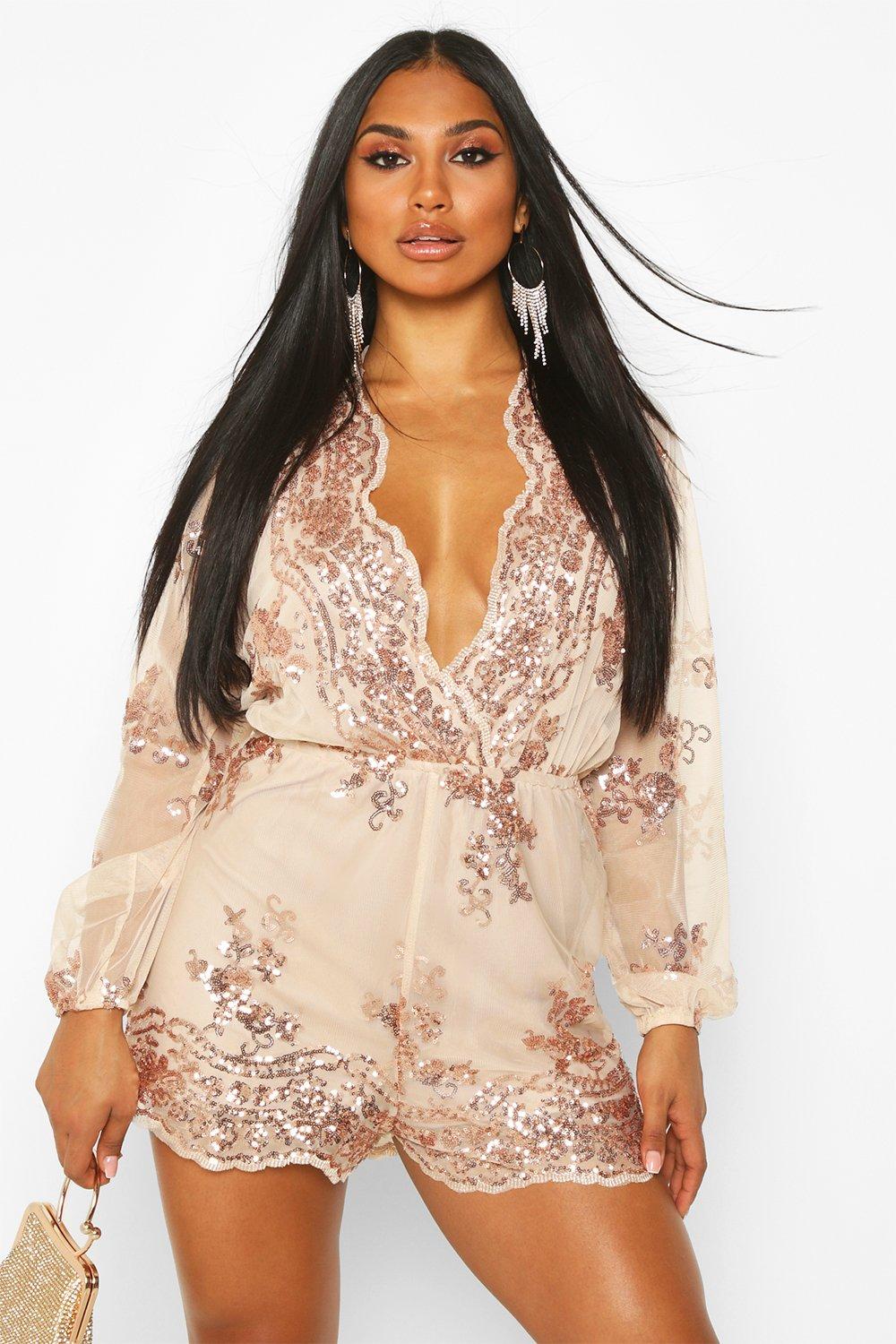 gold sequin playsuit