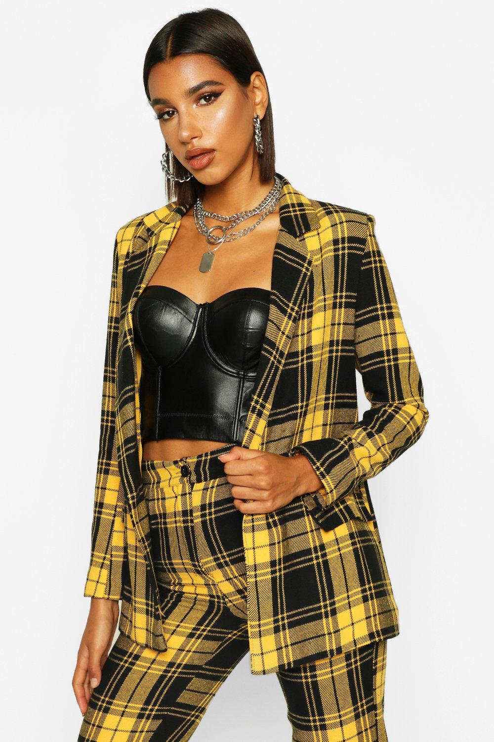 Tartan Suit Jacket Boohoo