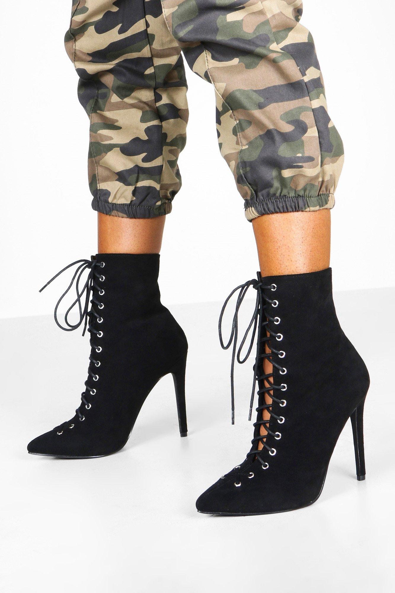 black stiletto shoe boots