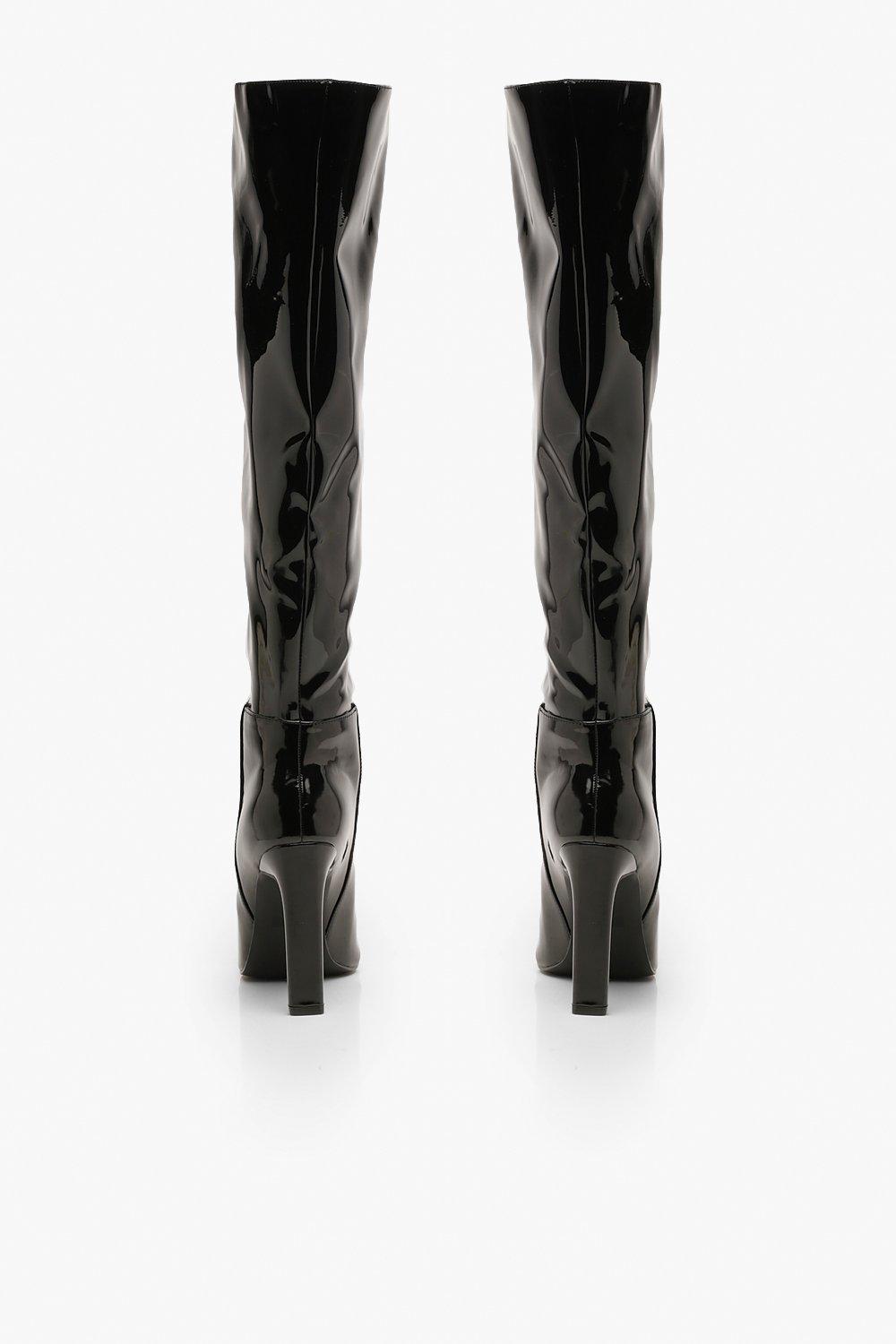 flat heel knee boots