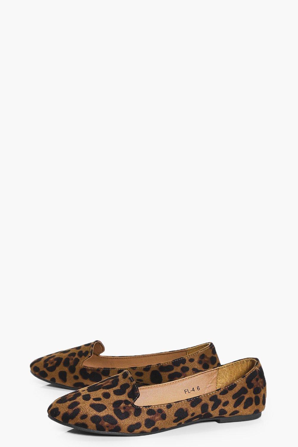 

Балетки в стиле слипперов с леопардовым принтом, Leopard
