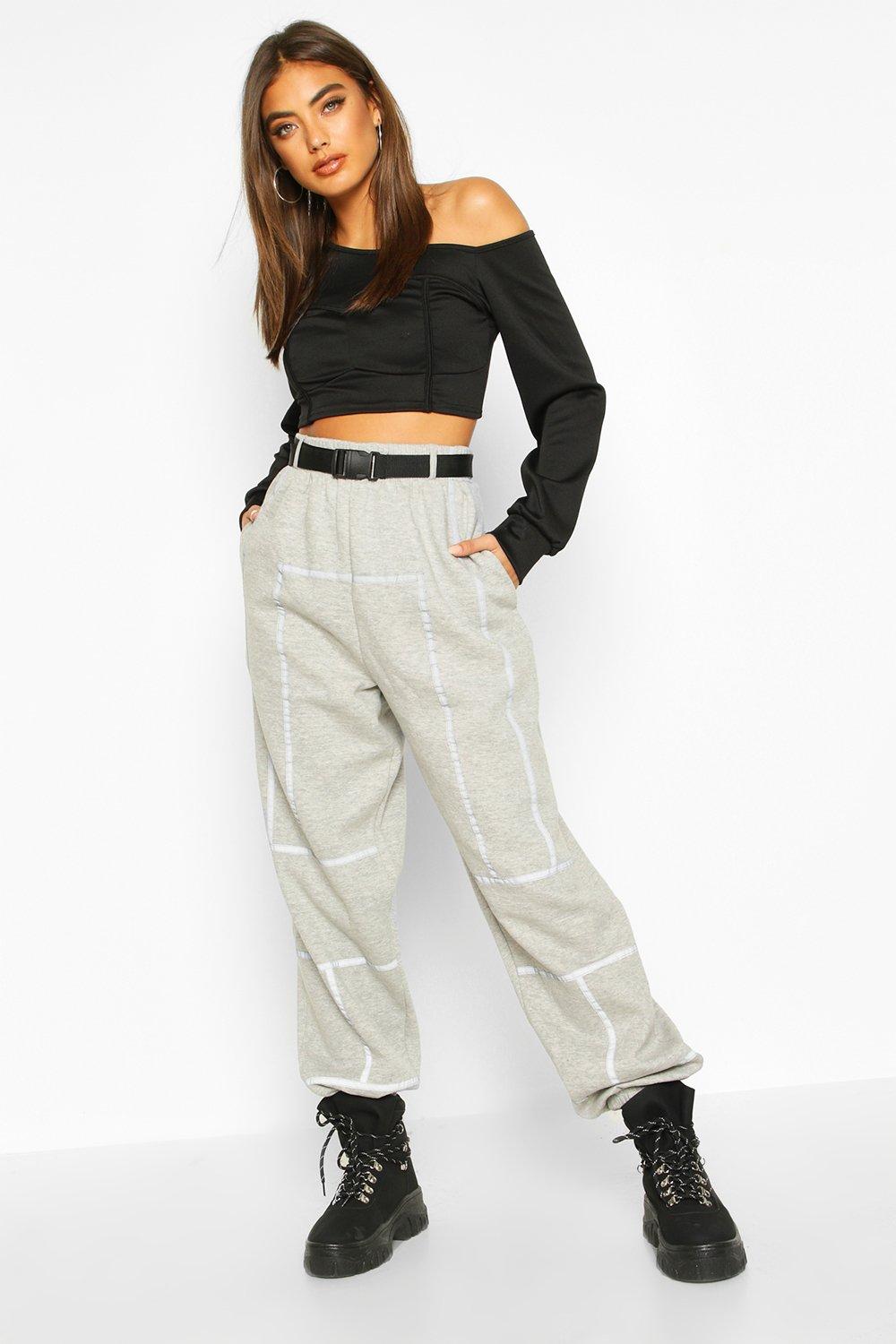 boohoo reflective joggers