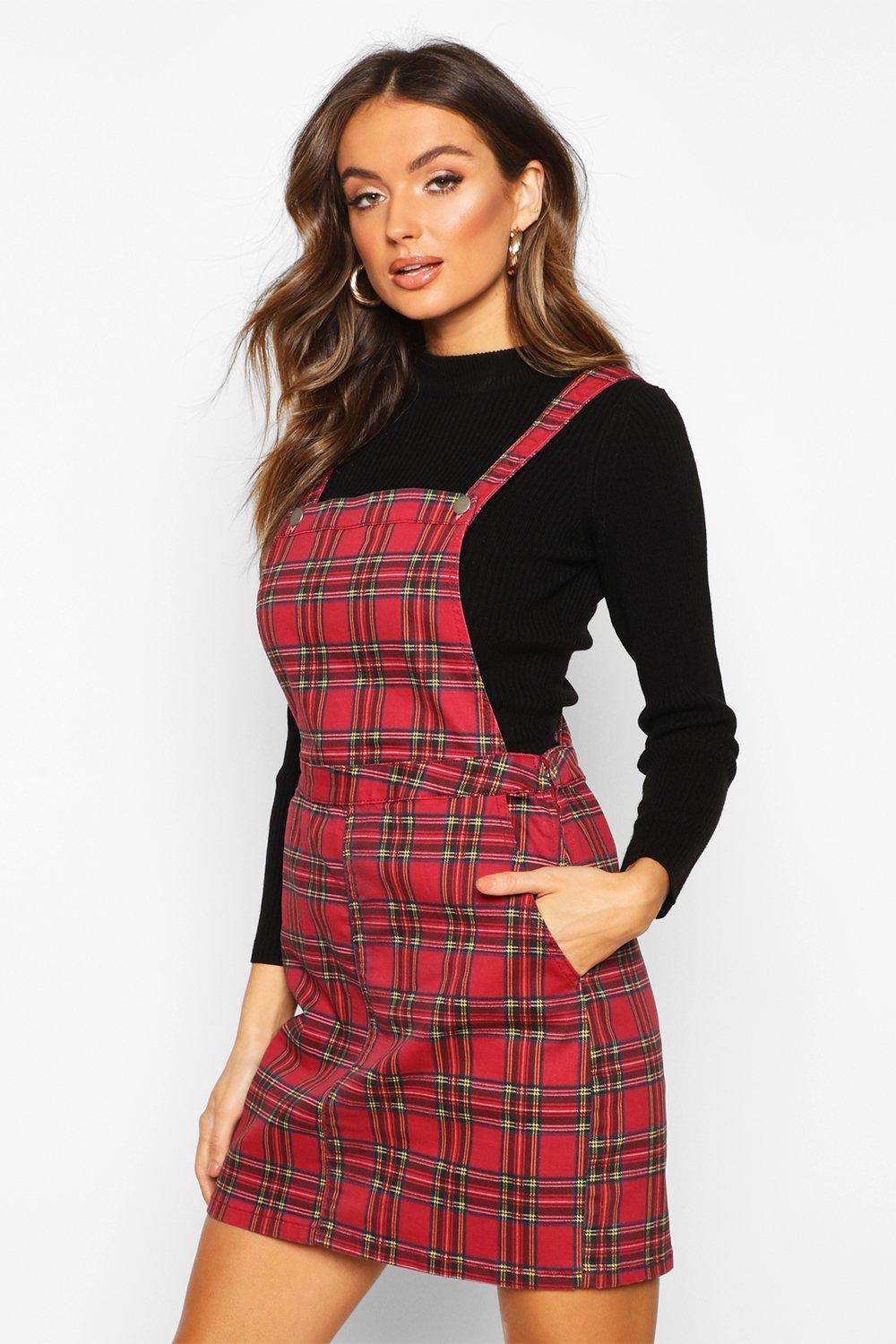 pinafore dress plaid