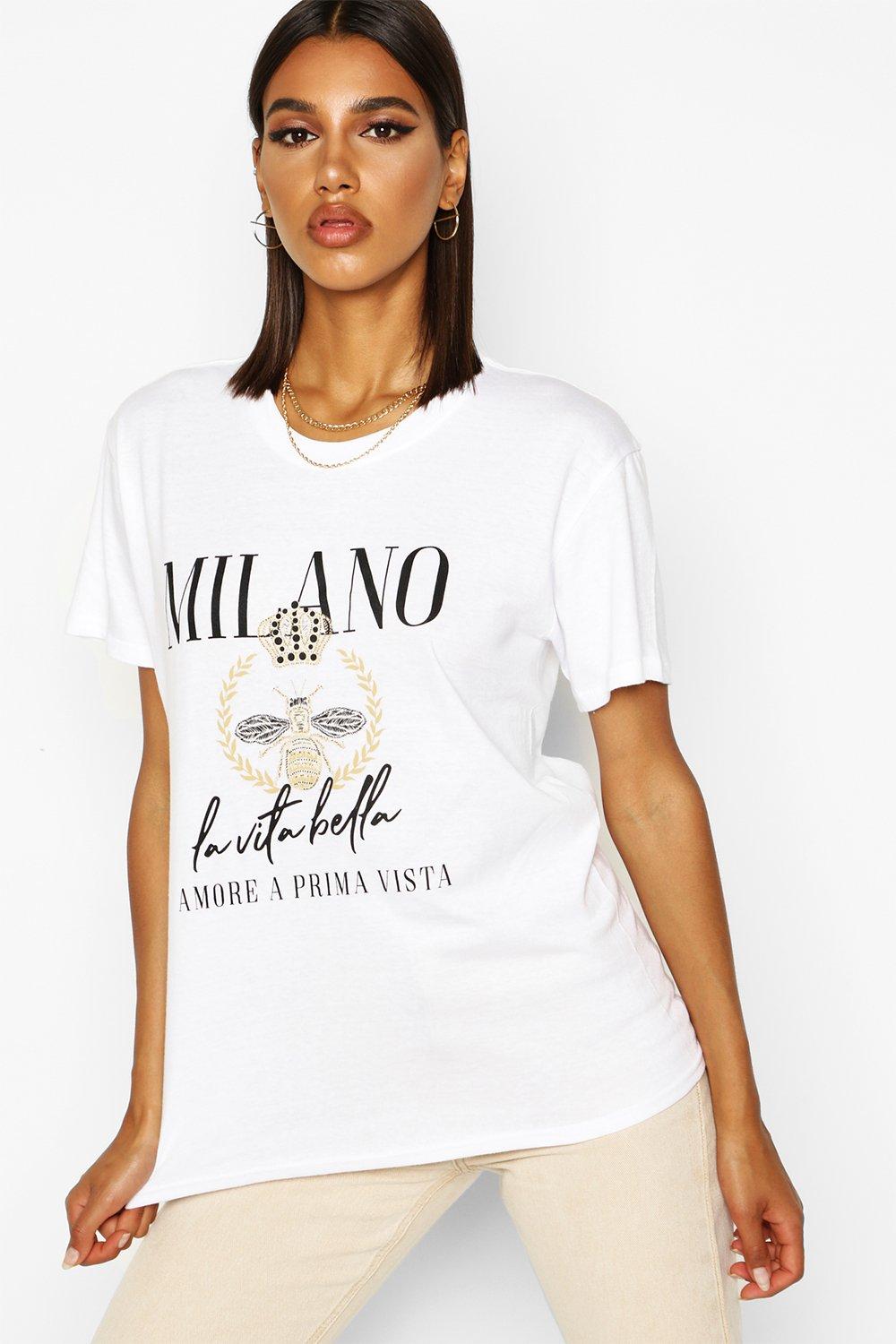 

Футболка со слоганом Milan, White