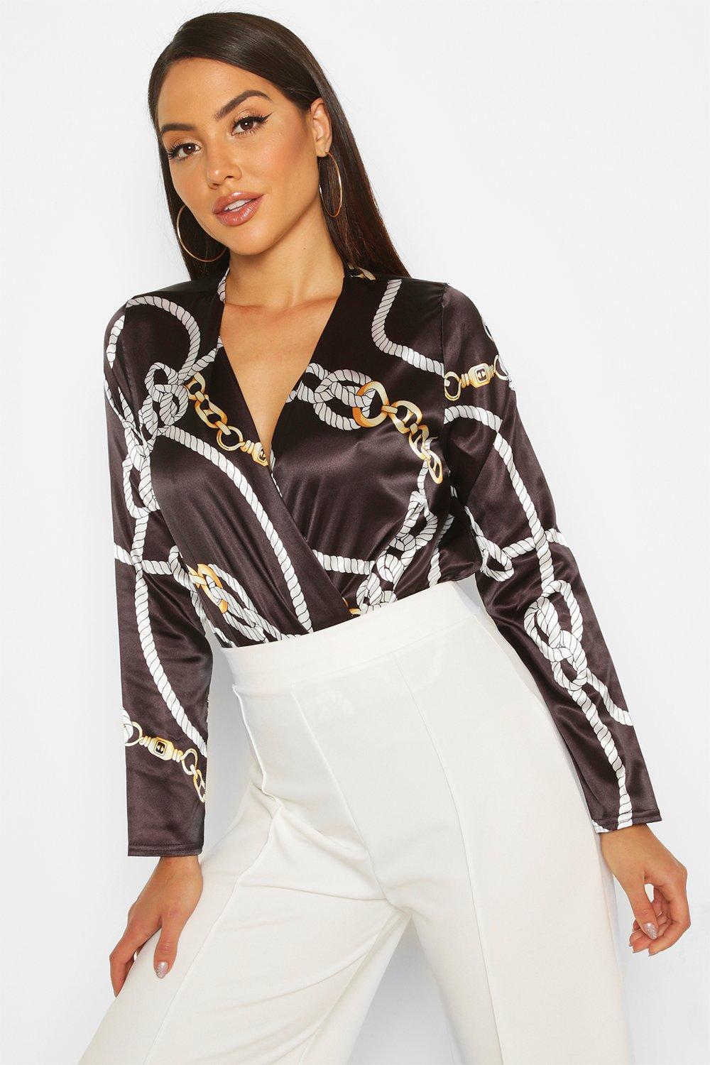 chain print bodysuit