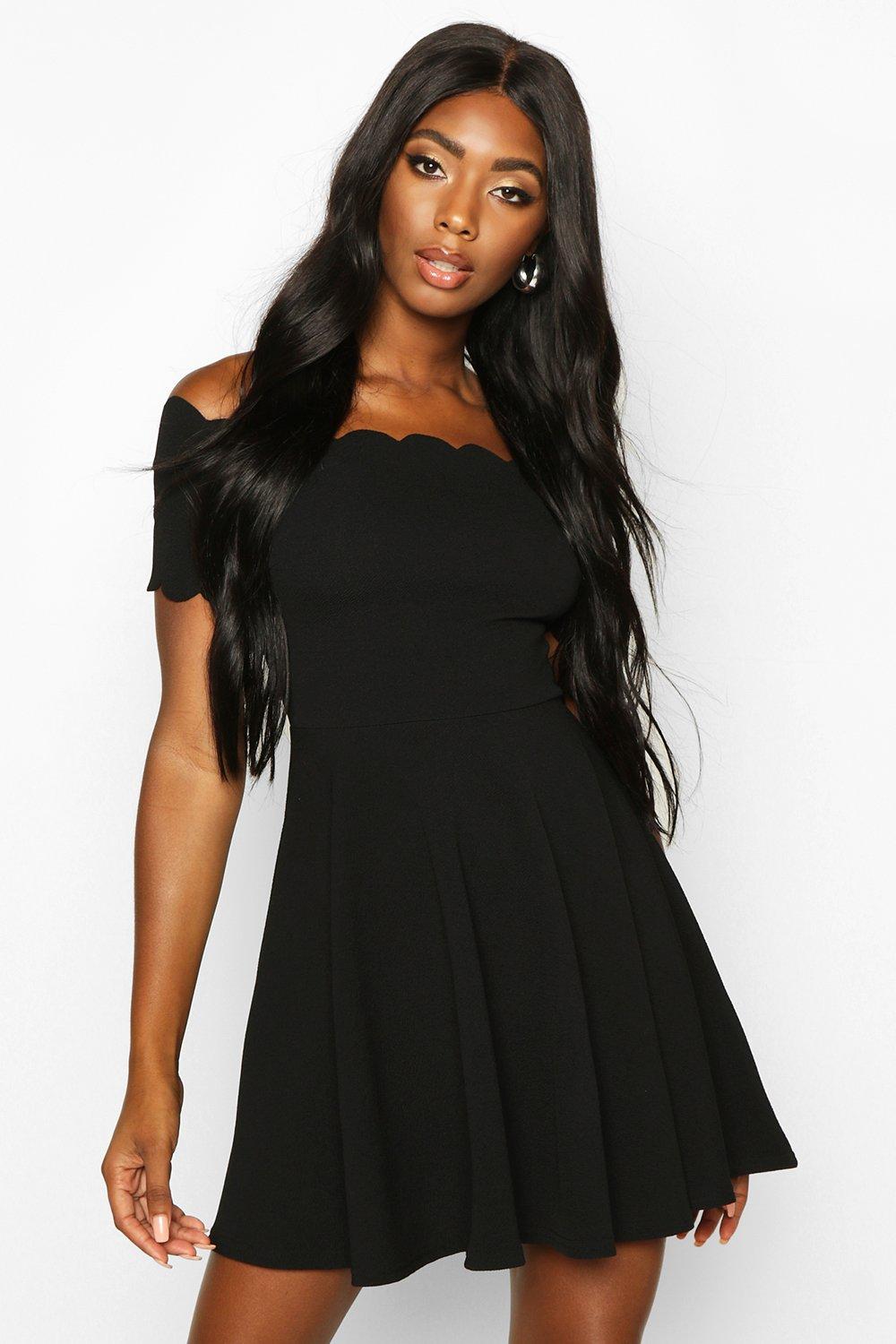 bardot scallop skater dress