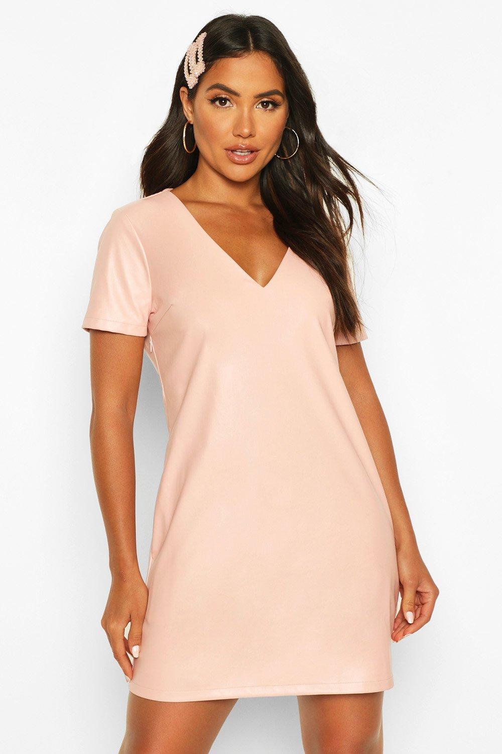 boohoo pu dress