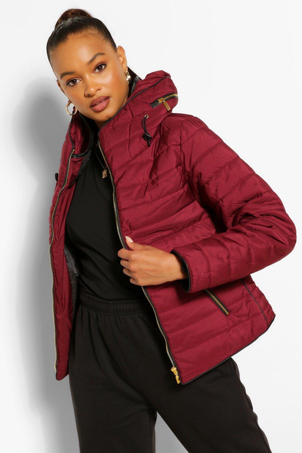 Womens Fitted Quilted Jacket - Red - 8, Red