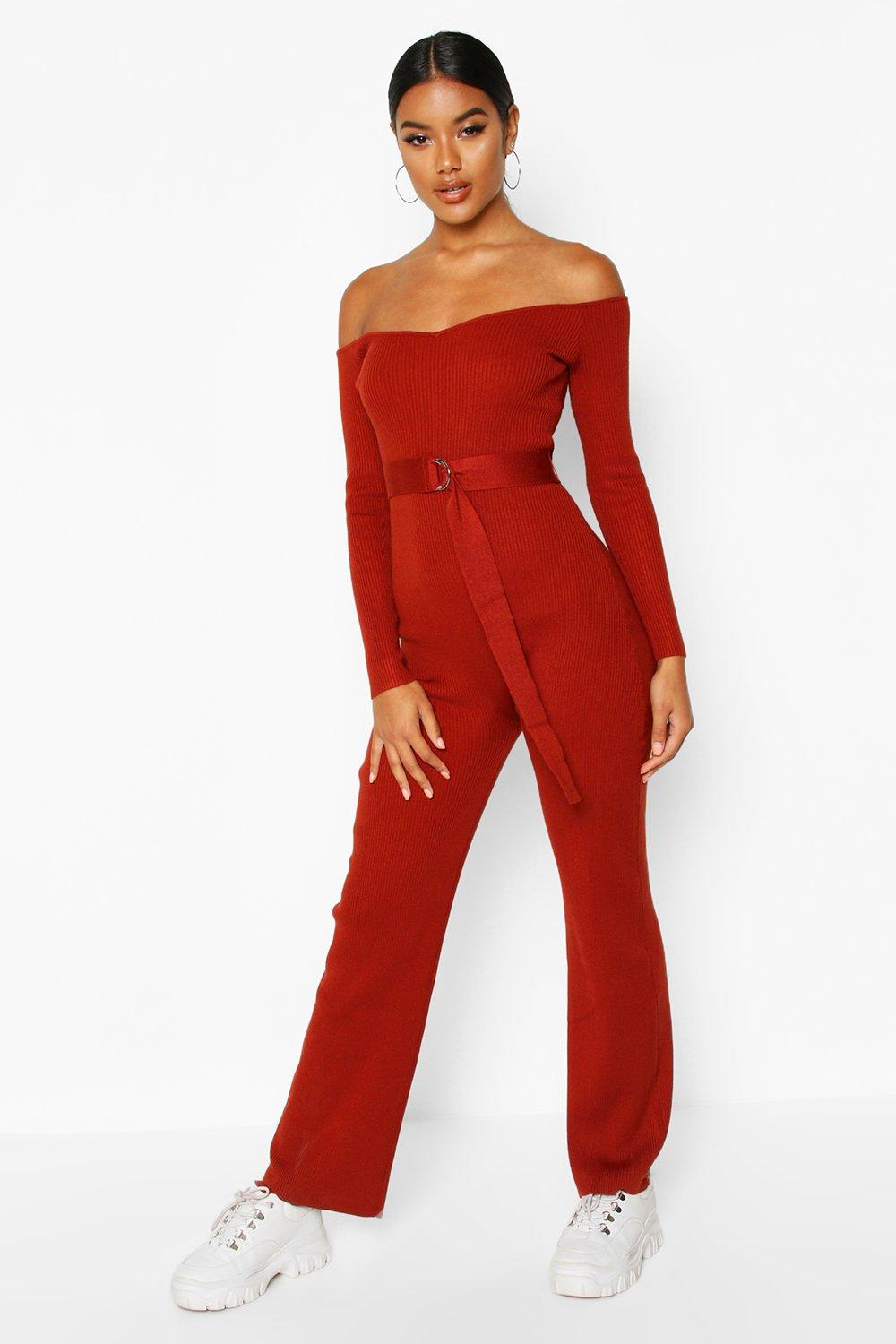 red bardot jumpsuit