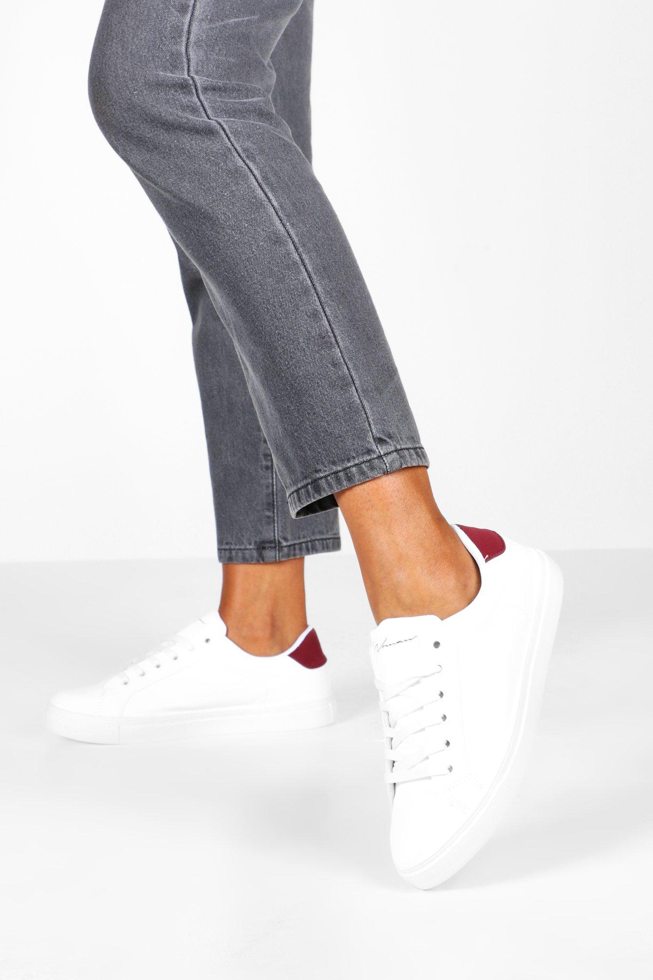 basic lace up flat trainers