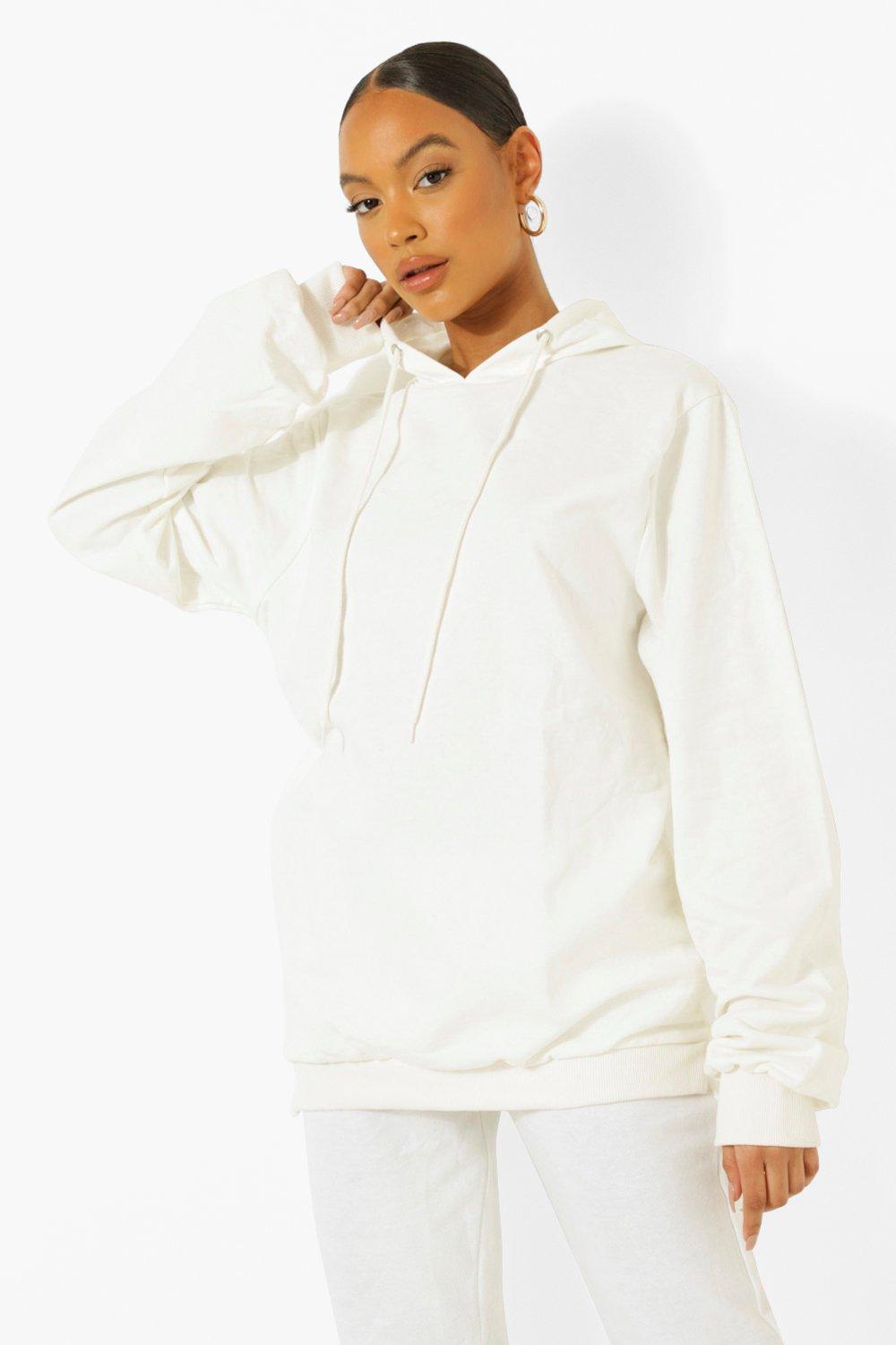 white hoodie boohoo