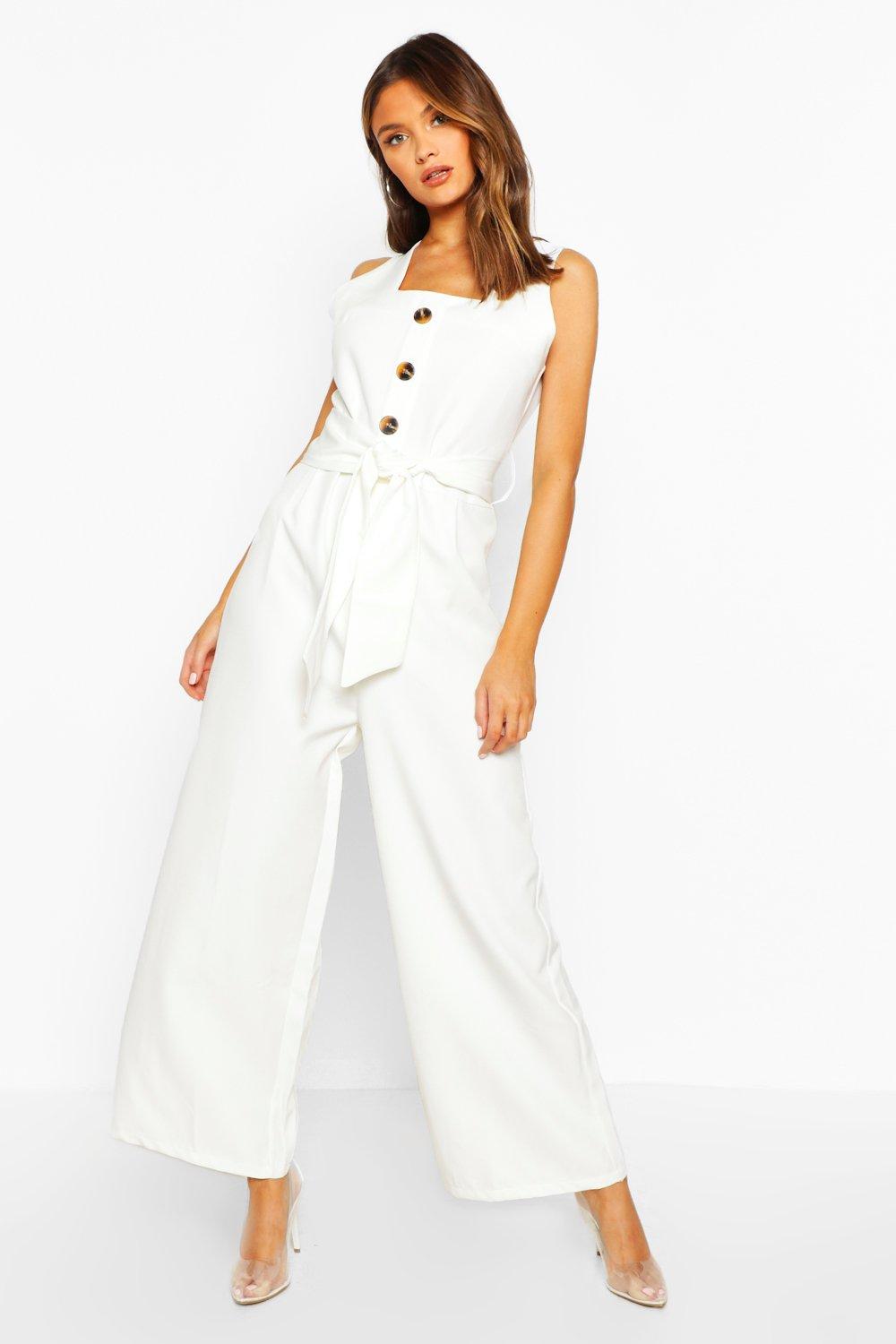 boohoo tailored wide leg jumpsuit