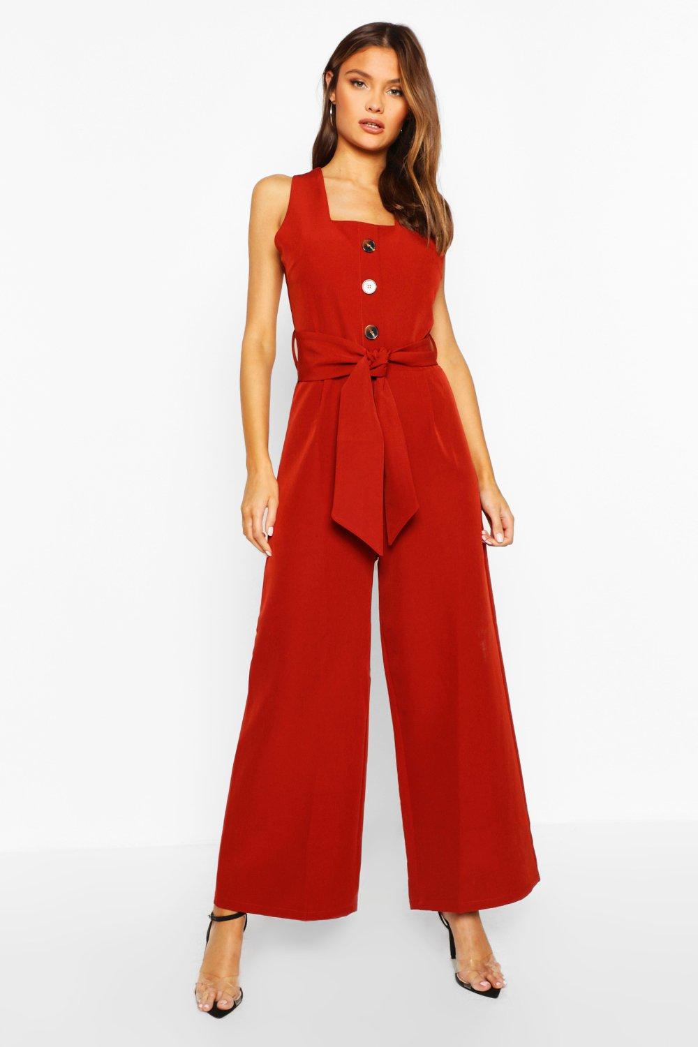 boohoo tailored wide leg jumpsuit