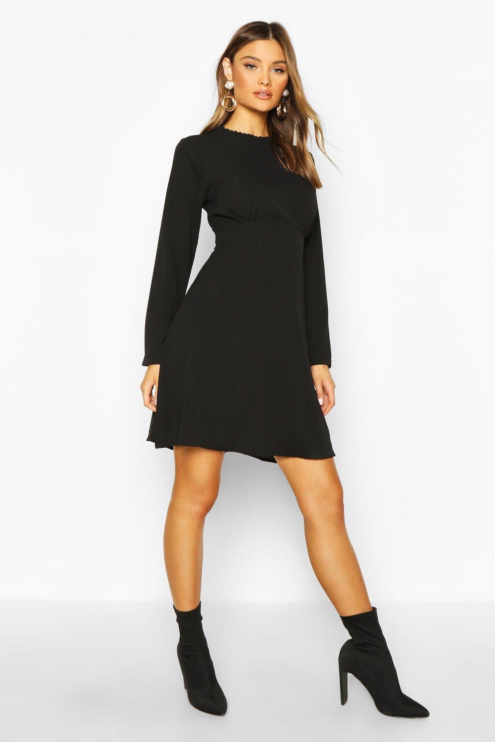

Свободное платье с высоким воротом, Black