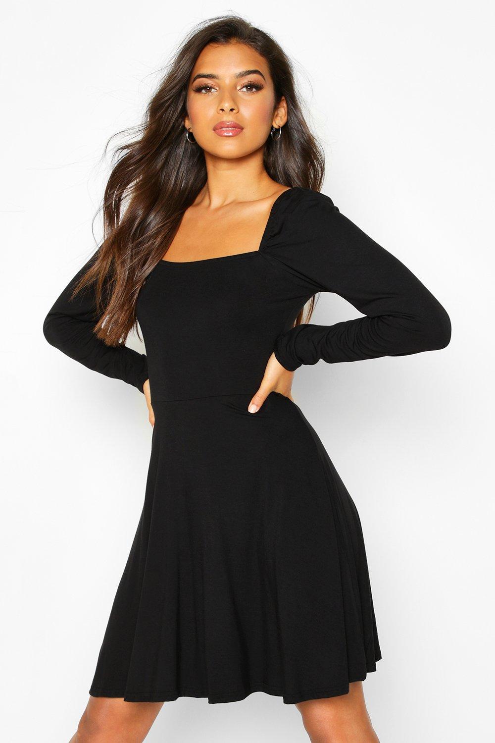 Черное платье с рукавом 3
