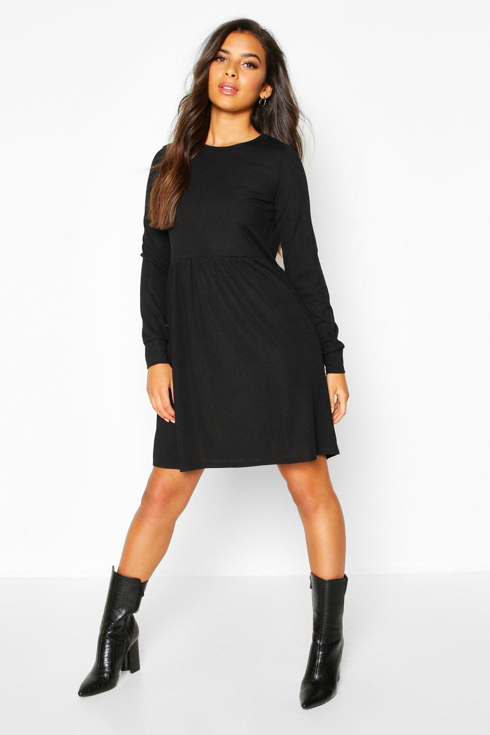 

Свободное платье с длинными рукавами, Black
