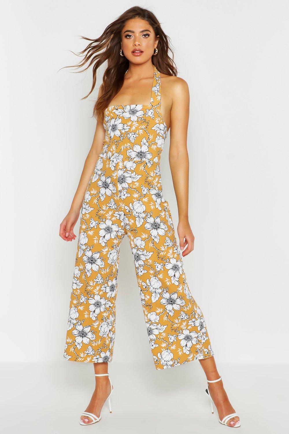 boohoo mustard jumpsuit