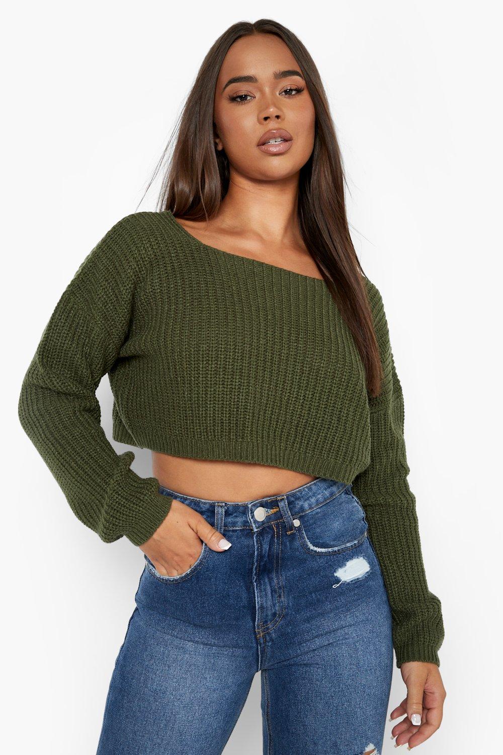 Pull Court Dos En V - Vert Olive - S, Vert Olive