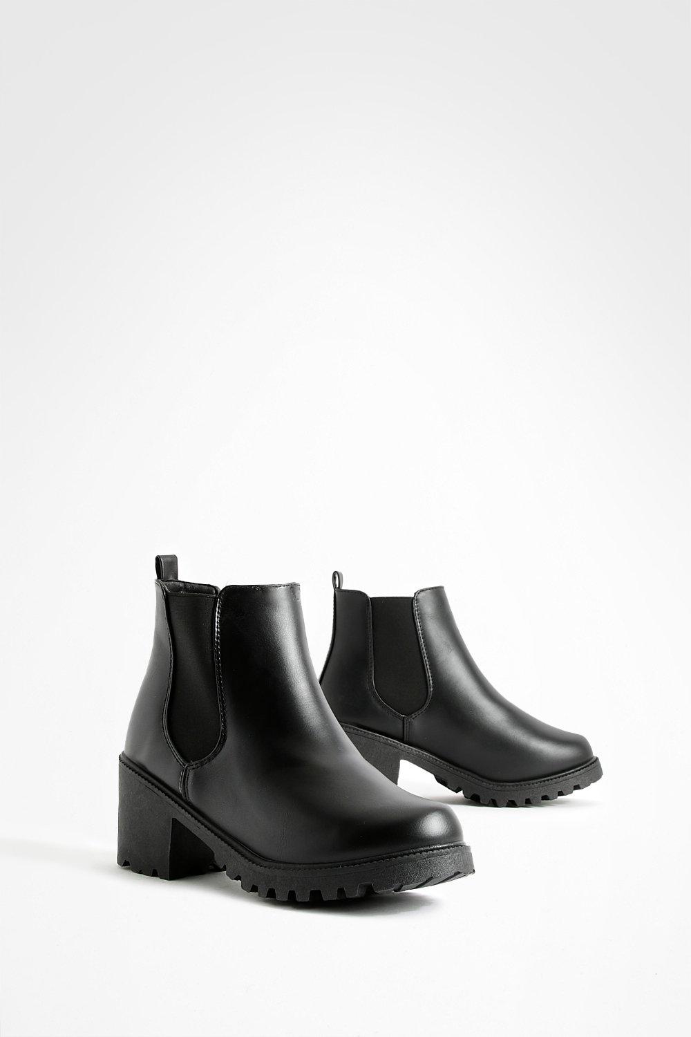 

Широкие эластичные массивные ботинки челси, Black