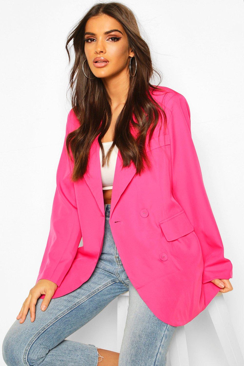 

Блейзер оверсайз в мужском стиле, Hot pink