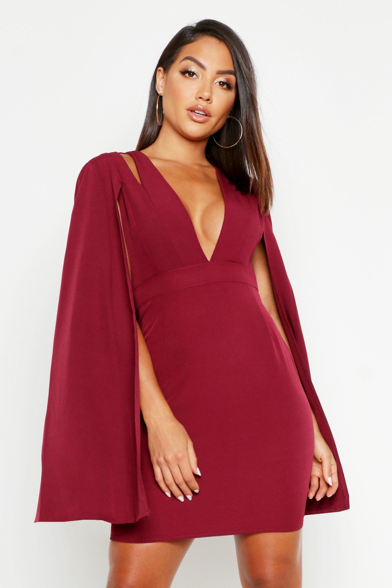 boohoo cape dress