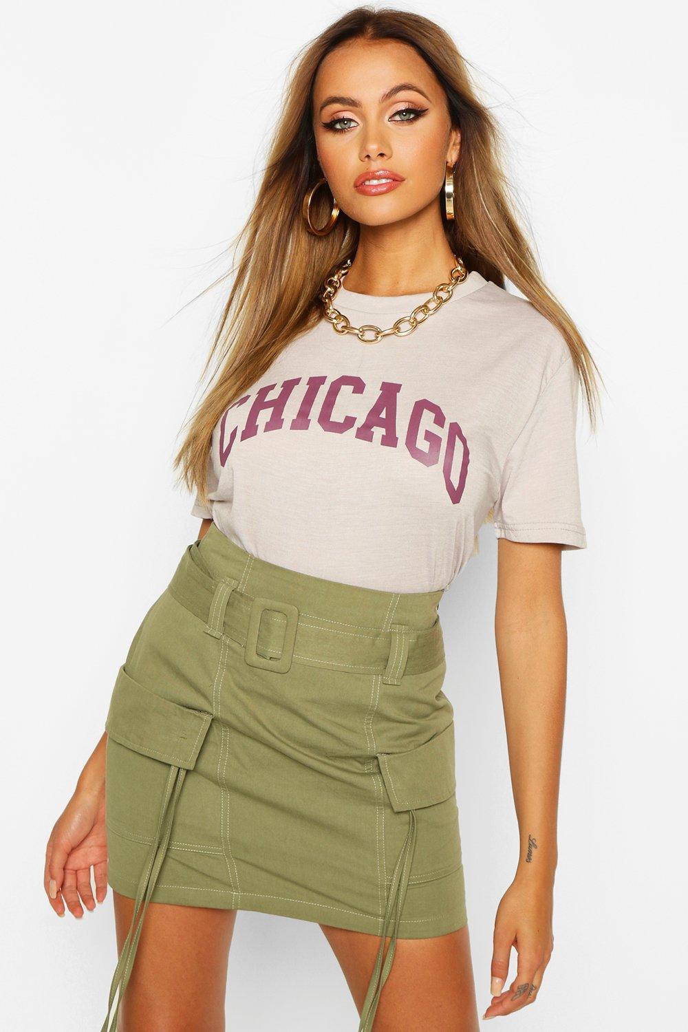 

Футболка оверсайз со слоганом Chicago, Grey